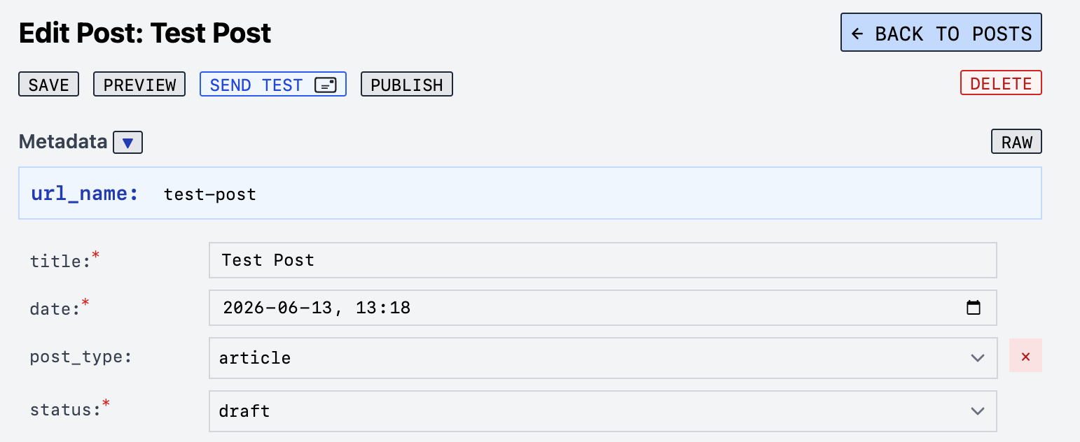 Metadata in Admin